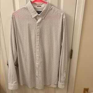 Express White and Black Polka Dot Shirt